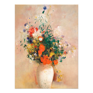 Vas i Flowers av Redon Post Impressionist Fototryck