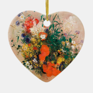 Vas i Flowers av Redon Post Impressionist Julgransprydnad Keramik