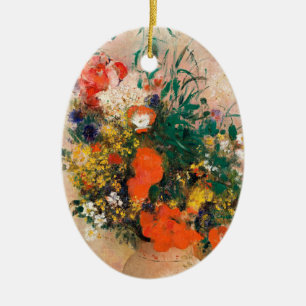 Vas i Flowers av Redon Post Impressionist Julgransprydnad Keramik