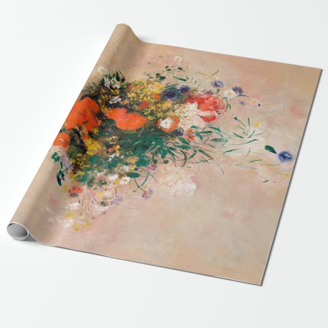 Vas i Flowers av Redon Post Impressionist Presentpapper (Utrullad)