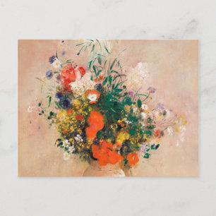 Vas i Flowers av Redon Post Impressionist Vykort