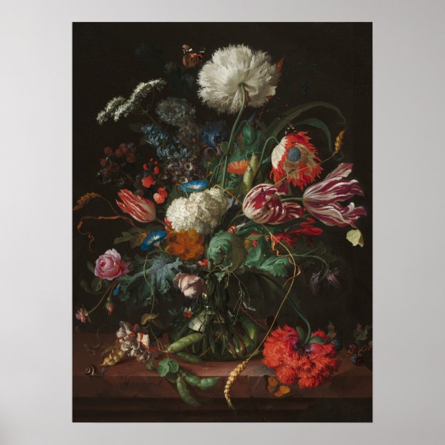 Vas i Flowers - Jan Davidsz de Heem Poster (Framsidan)
