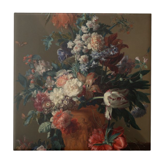 Vas i Flowers - Jan van Huysum Kakelplatta (Framsidan)