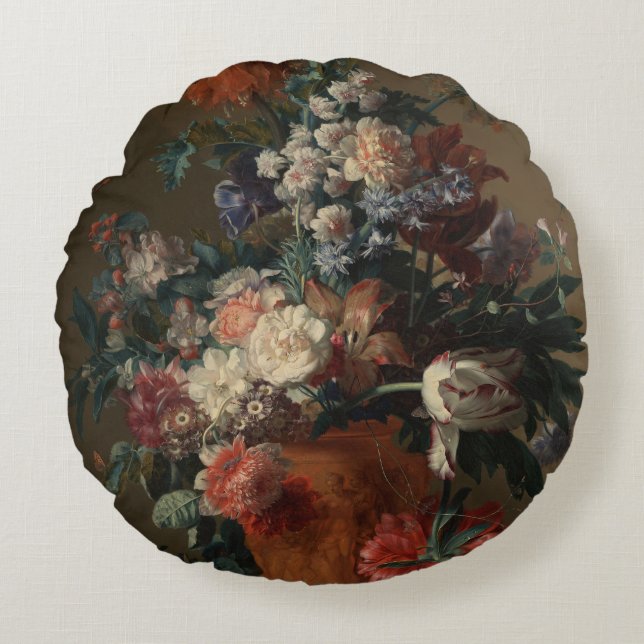 Vas i Flowers - Jan van Huysum Rund Kudde (Framsidan)