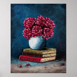 Vas i Flowers Rosa Blue Bokar Reading Life Poster