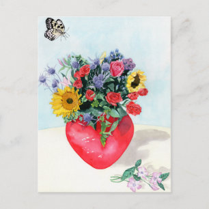 Vas i Flowers Vykort