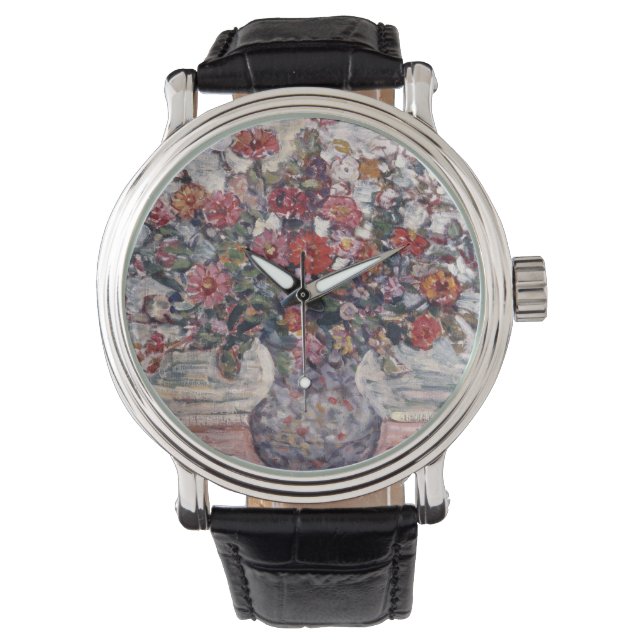 Vas i Flowers, Zinnias av Maurice Prendergast Armbandsur (Framsida)