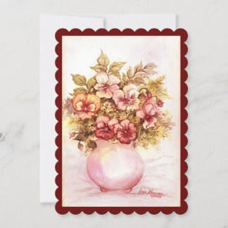 Vas i Pansies Flat Helgdag Card Julkort