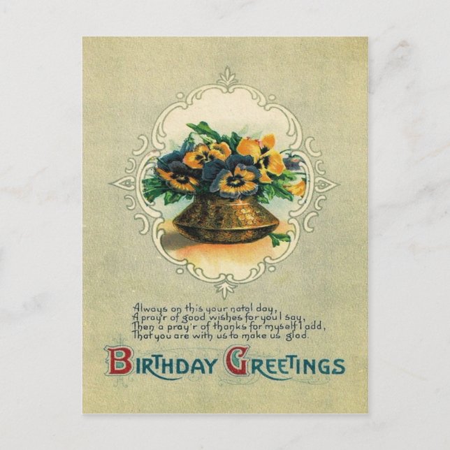 Vas i Pansy Pansies Vykort (Framsida)