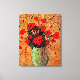 Vas i Poppies av Odilon Redon Canvastryck