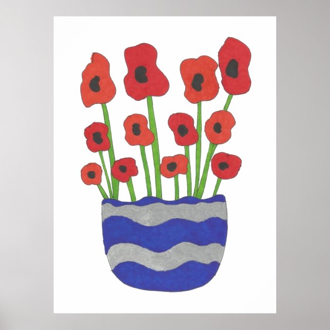 Vas i Poppies Contemporary Art Poster (Framsidan)