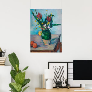 Vas i Tulips av Paul Cezanne Poster