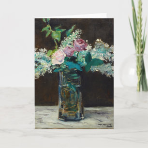 Vas i White Lilacs och Ro Édouard Manet Kort