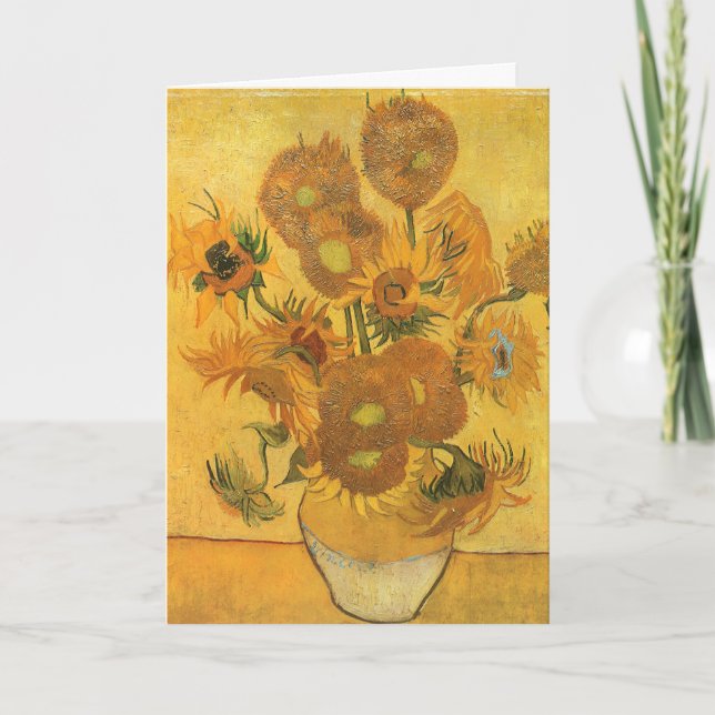 Vas med 15 blommor av Vincent van Gogh Helgkort (Framsida)