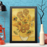 Vas med 15 blommor av Vincent van Gogh Poster<br><div class="desc">Vas med 15 solrosor eller helt enkelt solrosor (1888) av Van Gogh är en vintage post impressionism bra-konst som blåser blommigt fortfarande livmålning. Det ingår i en serie likartade målningar med en bukett av sommarträdgårdsblommor i vas. Hela serien visar solblommor i alla skeden av livet, från helt i blomning till...</div>