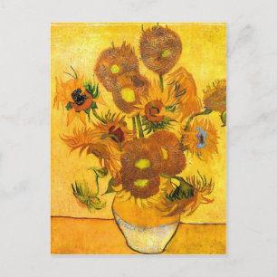 Vas med 15 solblommor av Vincent van Gogh Vykort