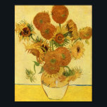 Vas med 15 solblommor, Van Gogh Fine Art Poster<br><div class="desc">Livet är fortfarande Vas med femton solblommor, Vincent van Gogh. Arles, augusti 1888. Olja på arbetsyta, 93 x 73 cm. National Gallery, London. F 454, JH 1562 Vincent Willem van Gogh (30 mars 1853-29 juli 1890) var en nederländsk postimperialistartist. Några av hans målningar är nu bland världens mest kända, populära...</div>