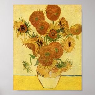Vas med 15 solblommor, Van Gogh Fine Art Poster