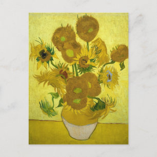 Vas med 15 solrosor av Van Gogh vykort