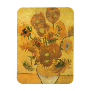 Vas med 15 solrosor av Vincent van Gogh Magnet