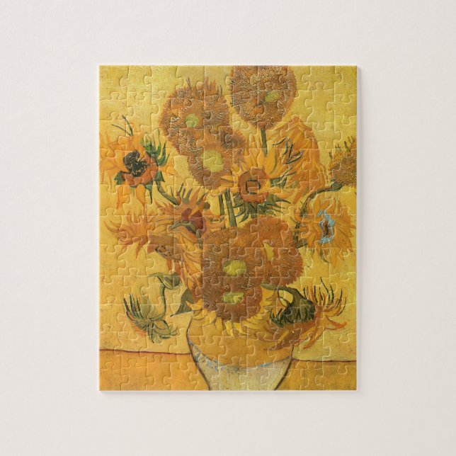 Vas med 15 solrosor av Vincent van Gogh Pussel (Vertikal)