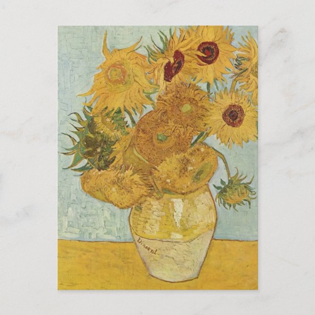 Vas med 15 sunblommor Vincent van Gogh Vykort (Framsida)