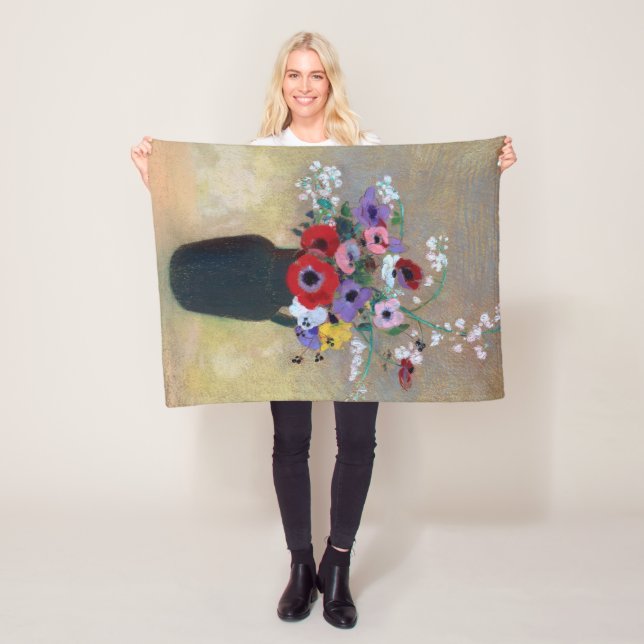 Vas med blandade blommor, Redon Fleecefilt (På plats)