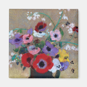 Vas med blandade blommor, Redon Magnet