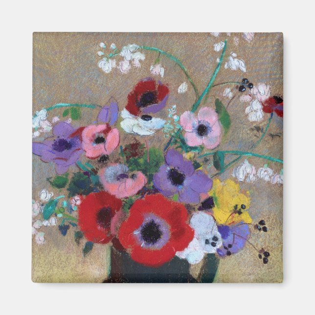Vas med blandade blommor, Redon Magnet (Framsidan)