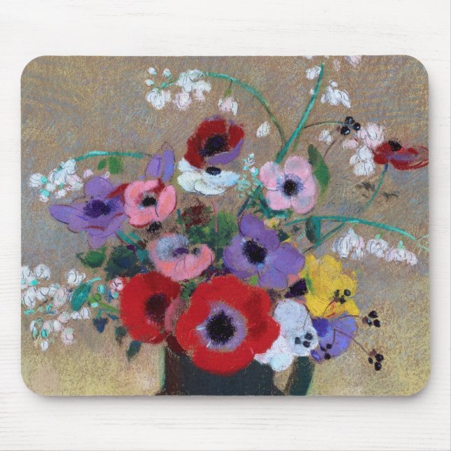 Vas med blandade blommor, Redon Musmatta (Framsidan)
