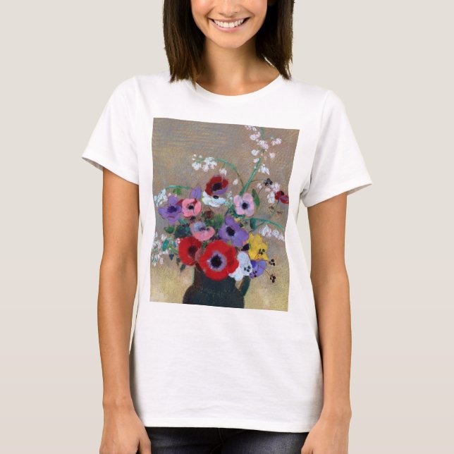 Vas med blandade blommor, Redon T Shirt (Framsida)
