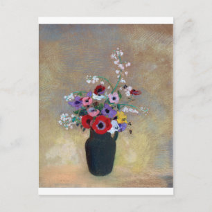Vas med blandade blommor, Redon Vykort