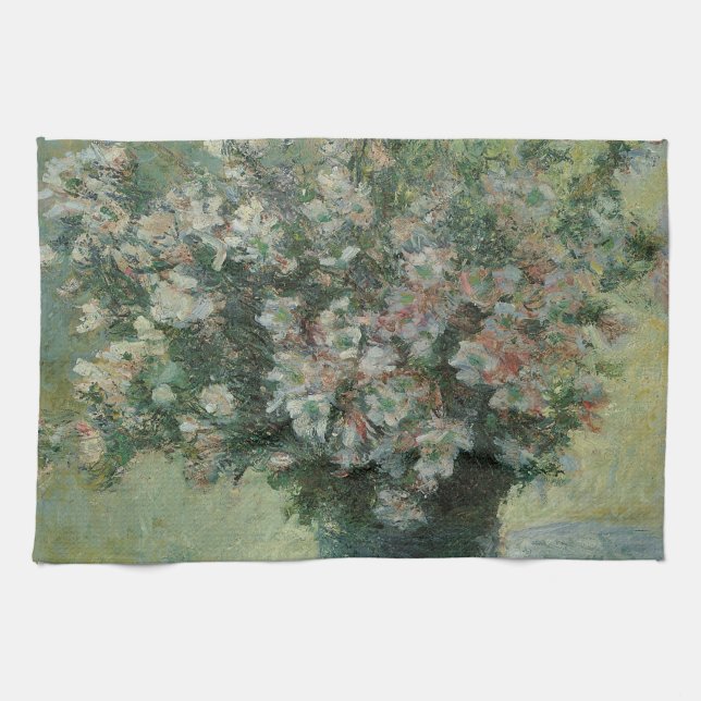 Vas med blommor av Claude Monet Kökshandduk (Horisontell)