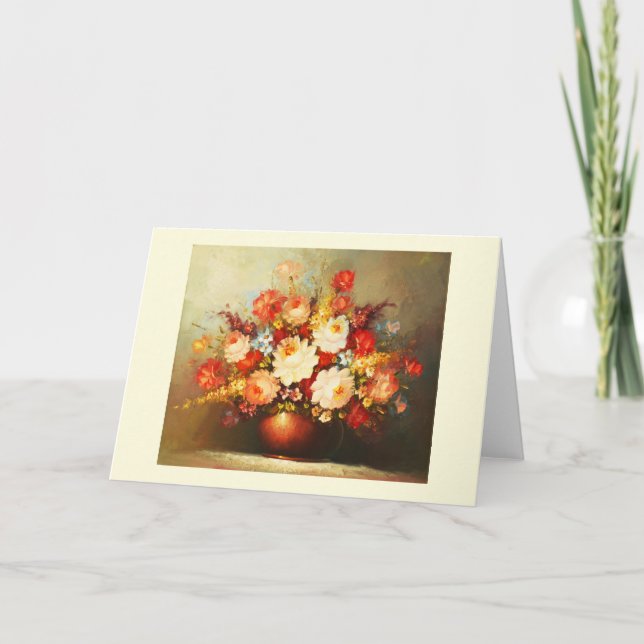 Vas med blommor kort (Framsida)