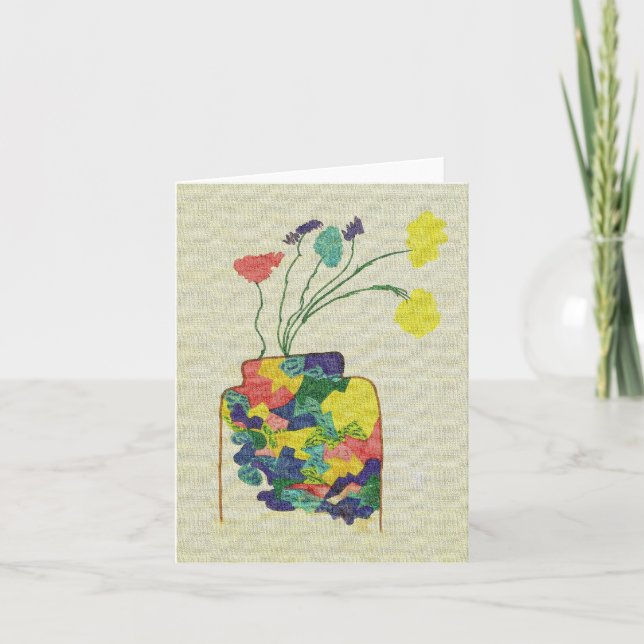 Vas med blommor - Notecard Kort (Framsida)