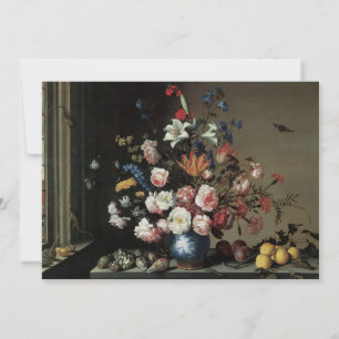 Vas med blommor vid ett fönster, Balthasar van der