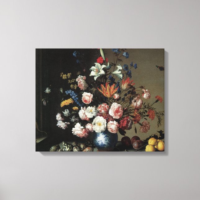 Vas med blommor vid ett fönster, Balthasar van der Canvastryck (Framsida)