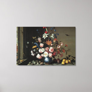 Vas med blommor vid ett fönster, Balthasar van der Canvastryck