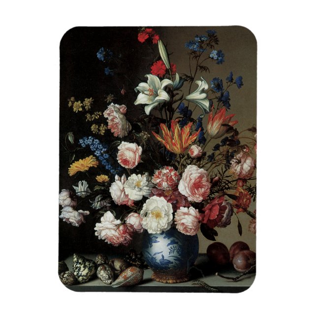 Vas med blommor vid ett fönster, Balthasar van der Magnet (Vertikal)