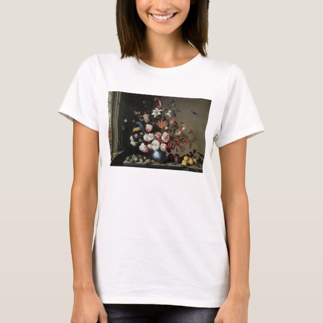 Vas med blommor vid ett fönster, Balthasar van der Tee Shirt (Framsida)