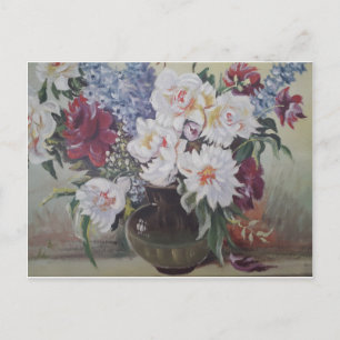 vas med blommor vykort