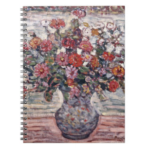 Vas med blommor, Zinnias av Maurice Prendergast Anteckningsbok Med Spiral