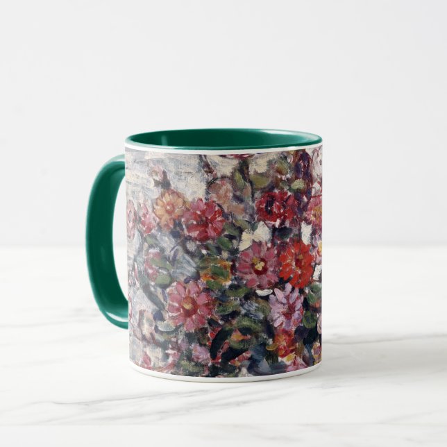 Vas med blommor, Zinnias av Maurice Prendergast Mugg (Framsida vänster)