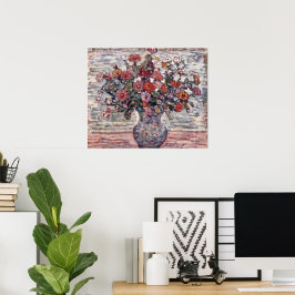 Vas med blommor, Zinnias av Maurice Prendergast Poster