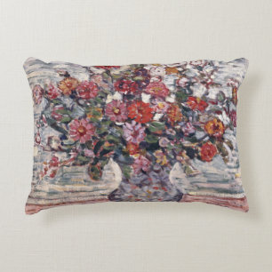 Vas med blommor, Zinnias av Maurice Prendergast Prydnadskudde