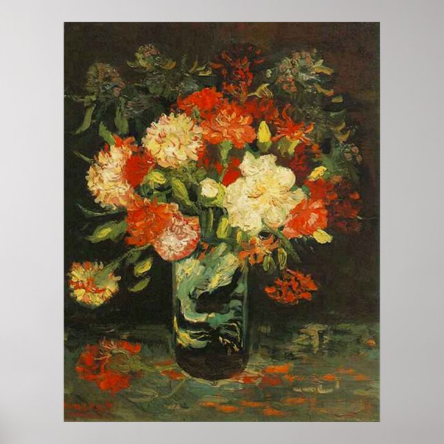 Vas med Carnations Vincent van Gogh Poster (Framsidan)