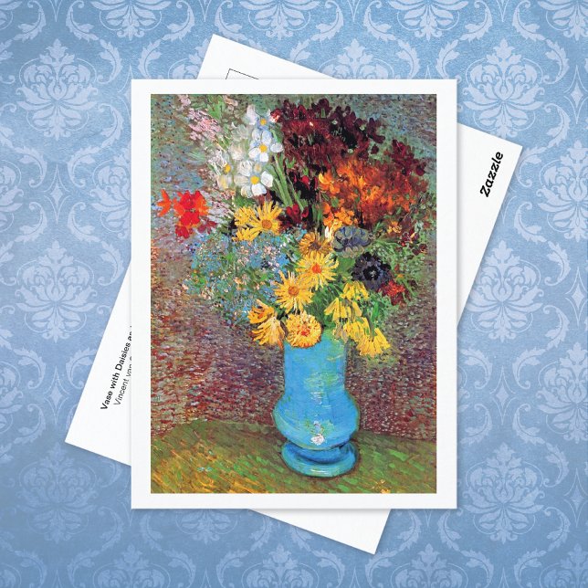 Vas med Daisy Anemones Vincent van Gogh Vykort (Skapare uppladdad)