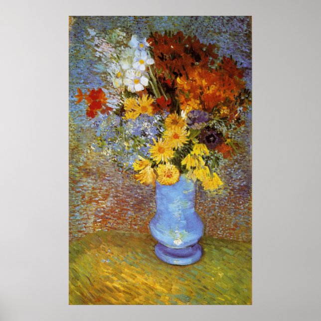 Vas med daisy och anemoner - Van Gogh Poster (Framsidan)