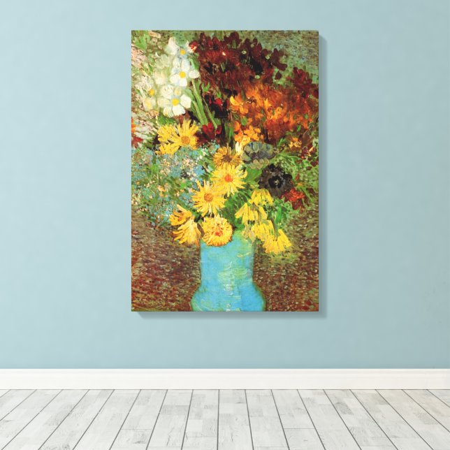 Vas med Daisy och Anemones av Vincent van Gogh Canvastryck (Insitu (trägolv))