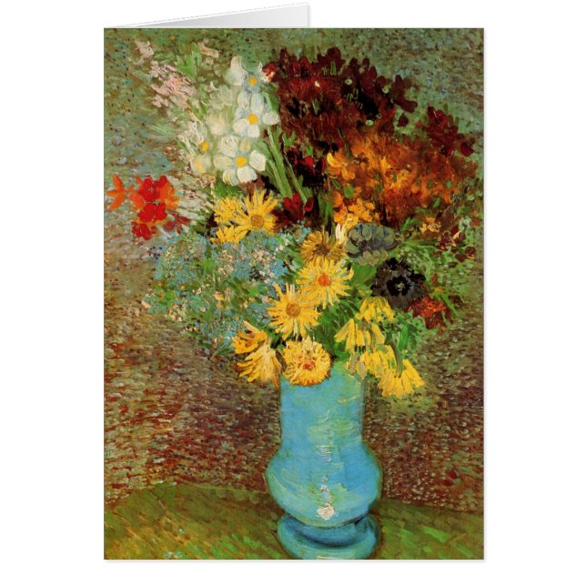 Vas med Daisy och Anemones av Vincent van Gogh Hälsningskort (Framsidan)